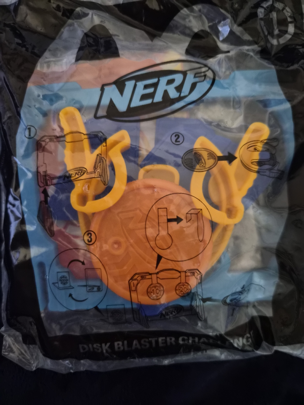 McDonald's #1 NERF Disk Blaster Accessory in Orange and Yellow